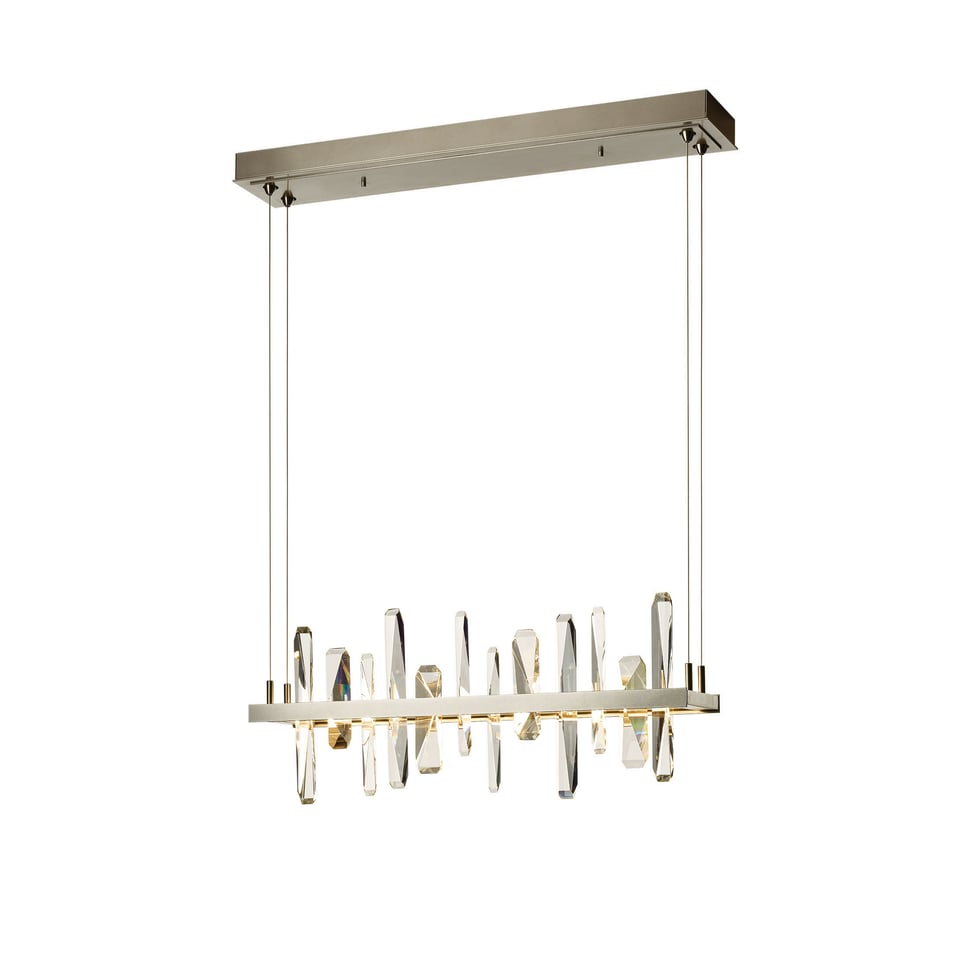 Hubbardton Forge Solitude LED Pendant Light, 24W, Dimmable, Adjustable Height, 3000K, UL Damp Rated