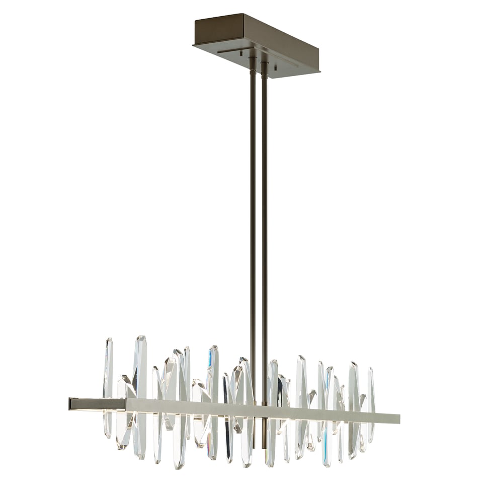 Solitude Large LED Pendant Light by Hubbardton Forge, 57W Energy Efficient, Dimmable Crystal Design