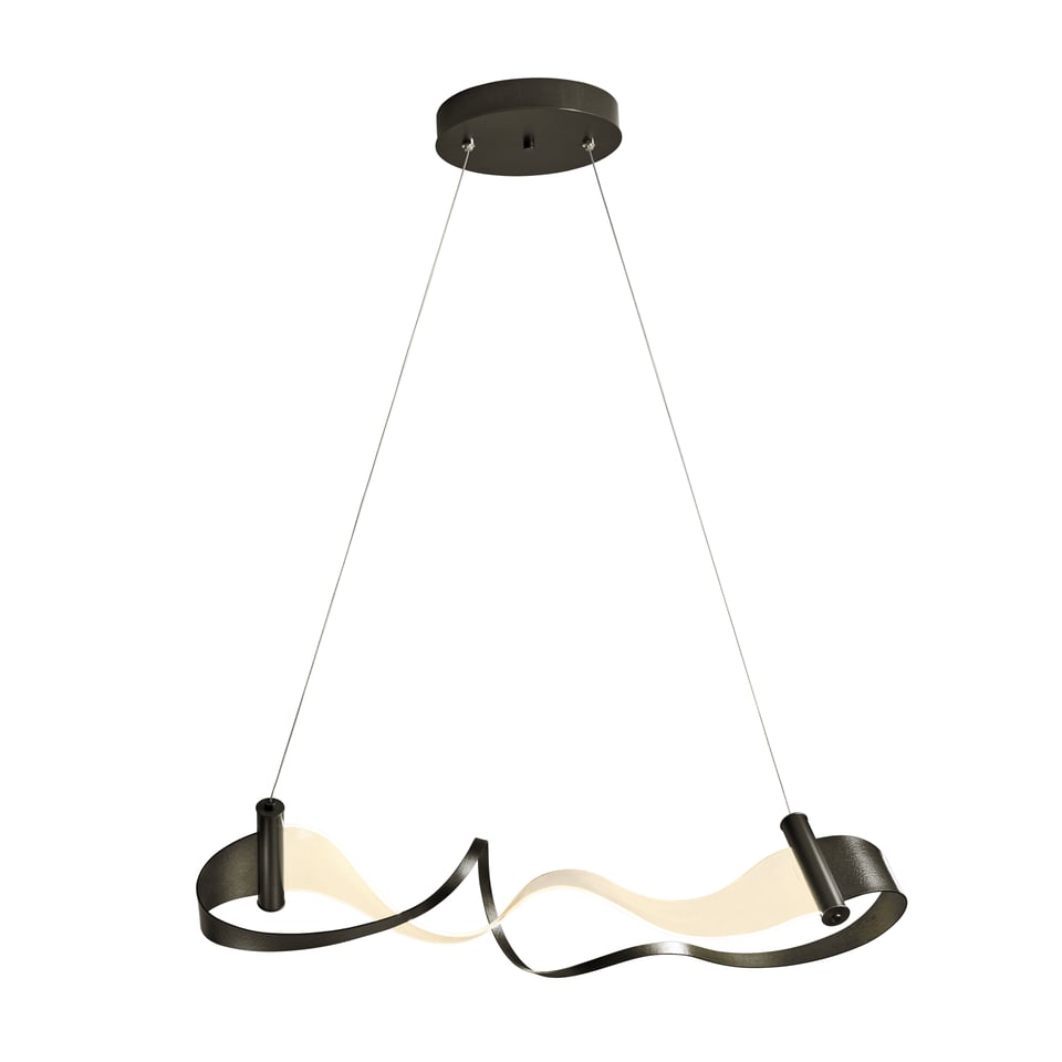 Hubbardton Forge Zephyr 1-Light LED Pendant, Adjustable Height, Dimmable, Natural Iron Finish