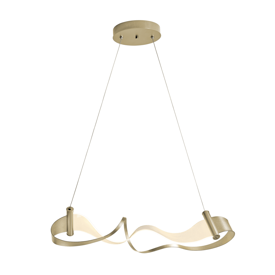 Hubbardton Forge Zephyr 1-Light LED Pendant, Adjustable Height, Dimmable, Natural Iron Finish