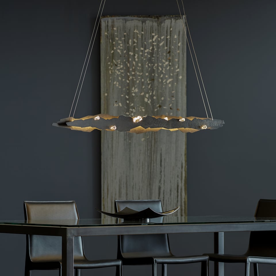 Hubbardton Forge Trove LED Pendant Light 2030 Lumens Dimmable Adjustable Height 4 Finishes