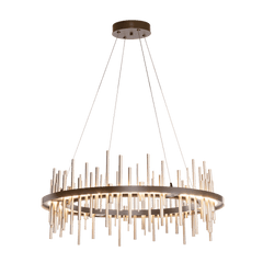 Hubbardton Forge Cityscape Circular LED Pendant Light, 2100 Lumens, Dimmable, 30"-100" Adjustable Height