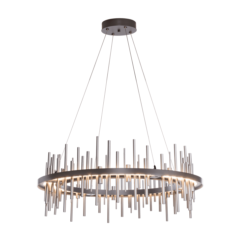 Hubbardton Forge Cityscape Circular LED Pendant Light, 2100 Lumens, Dimmable, 30"-100" Adjustable Height