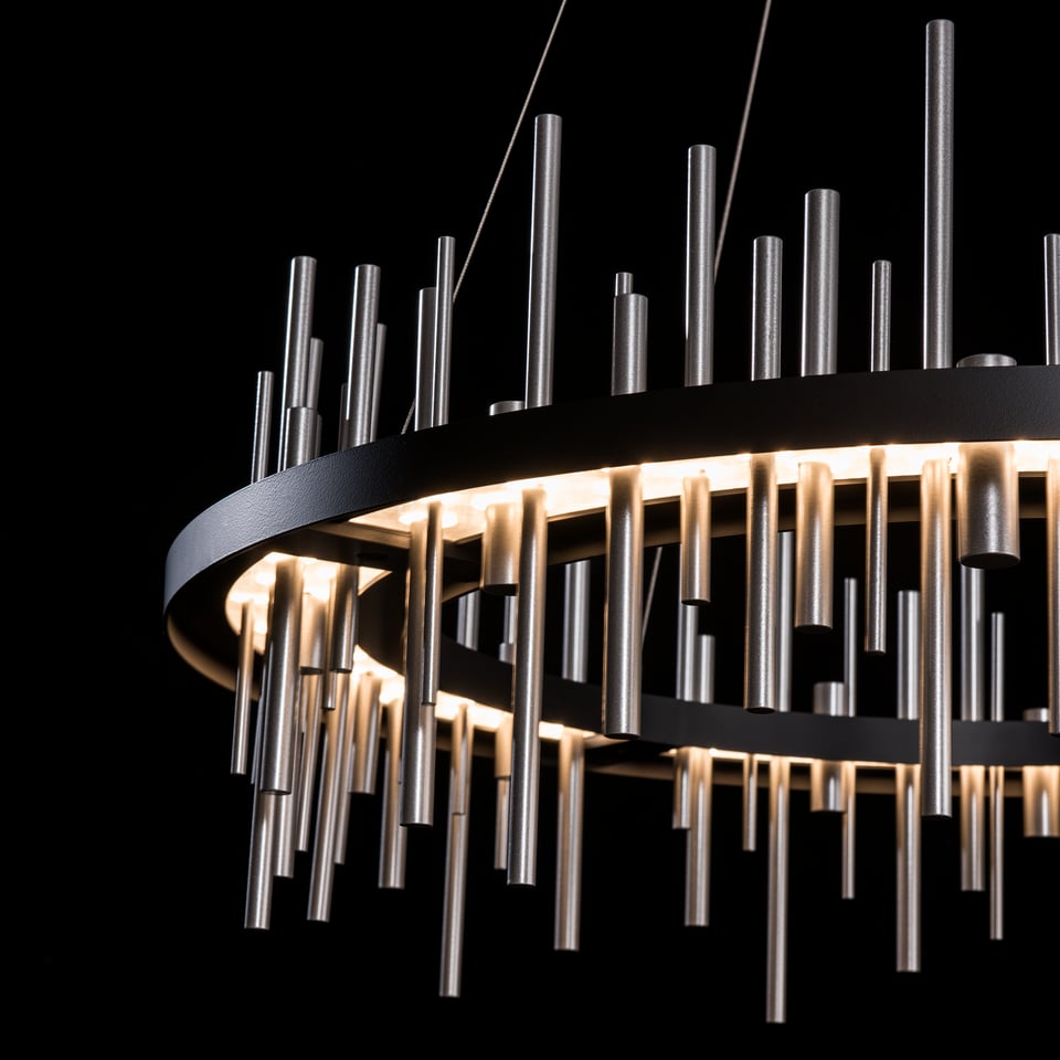 Hubbardton Forge Cityscape Circular LED Pendant Light, 2100 Lumens, Dimmable, 30"-100" Adjustable Height