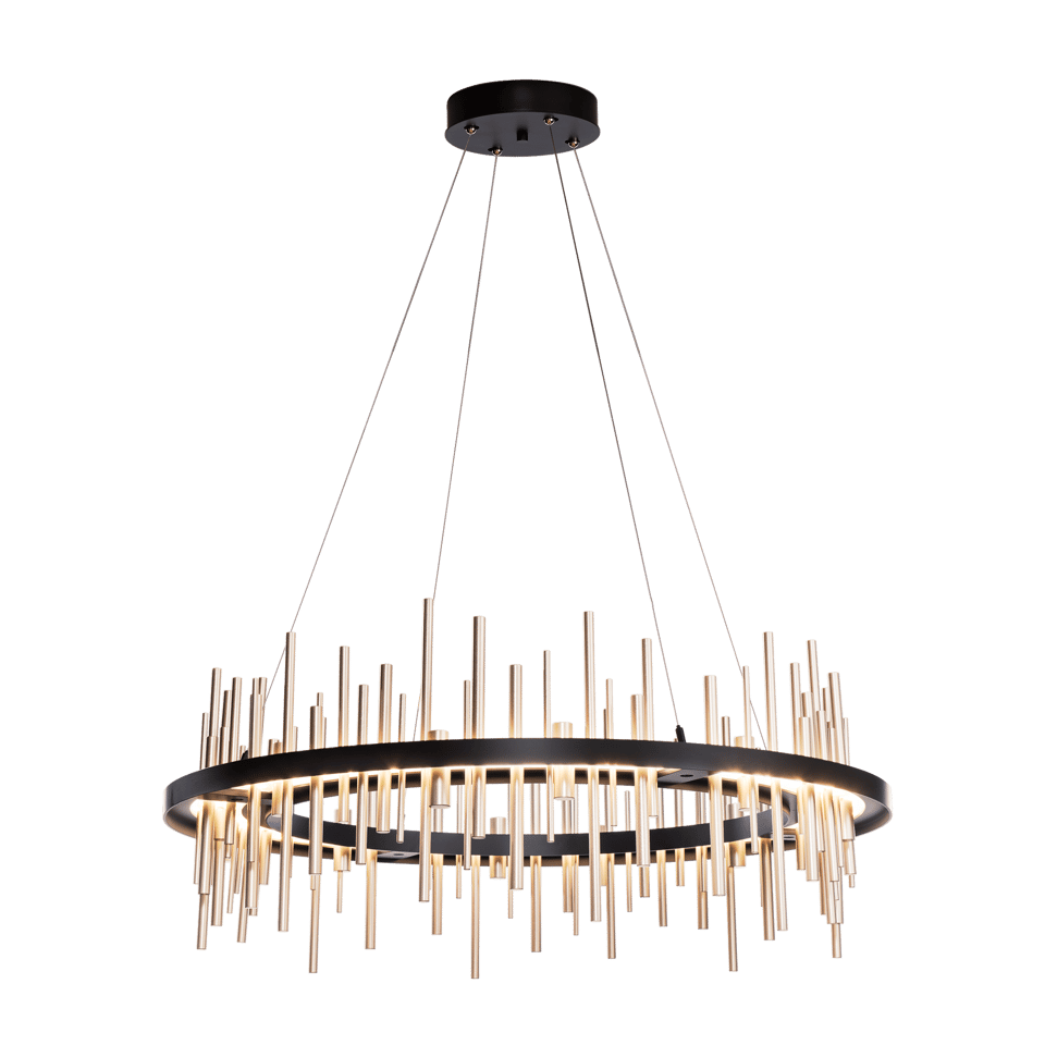 Hubbardton Forge Cityscape Circular LED Pendant Light, 2100 Lumens, Dimmable, 30"-100" Adjustable Height