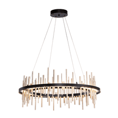 Hubbardton Forge Cityscape Circular LED Pendant Light, 2100 Lumens, Dimmable, 30"-100" Adjustable Height