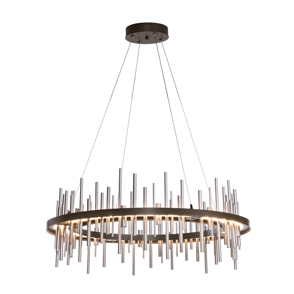 Hubbardton Forge Cityscape Circular LED Pendant Light, 2100 Lumens, Dimmable, 30"-100" Adjustable Height