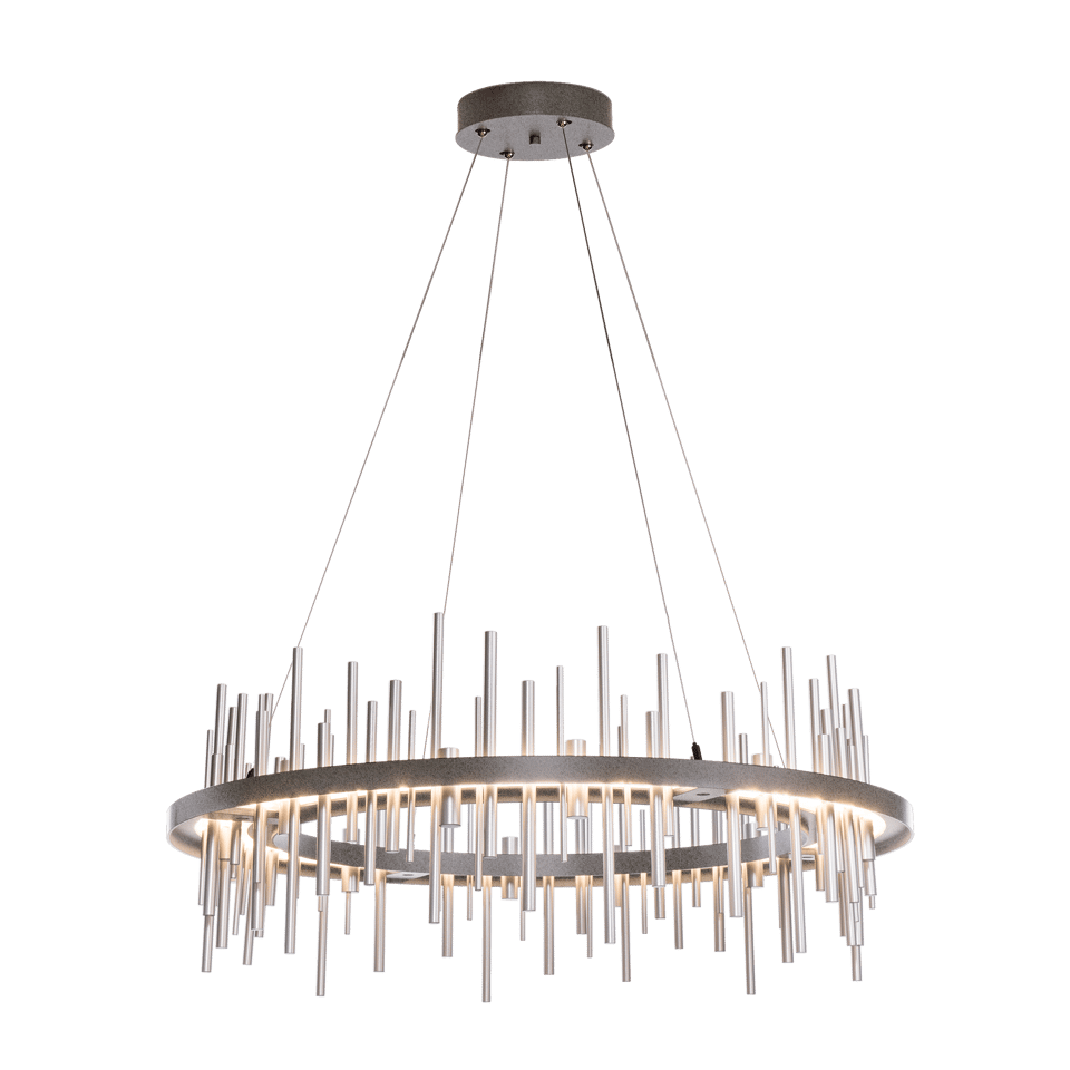 Hubbardton Forge Cityscape Circular LED Pendant Light, 2100 Lumens, Dimmable, 30"-100" Adjustable Height