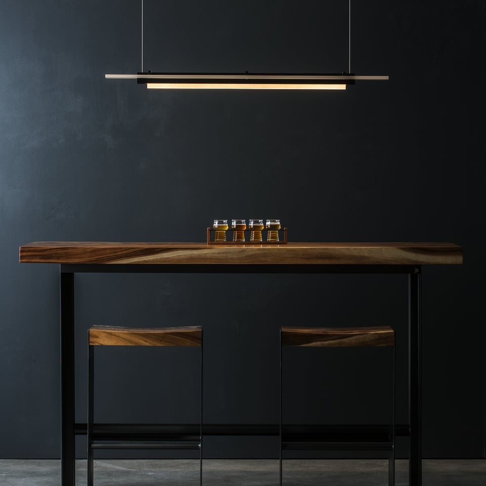 Hubbardton Forge Plank LED Pendant Light, 22W, 1130 Lumens, 3000K, Dimmable, Multiple Finishes