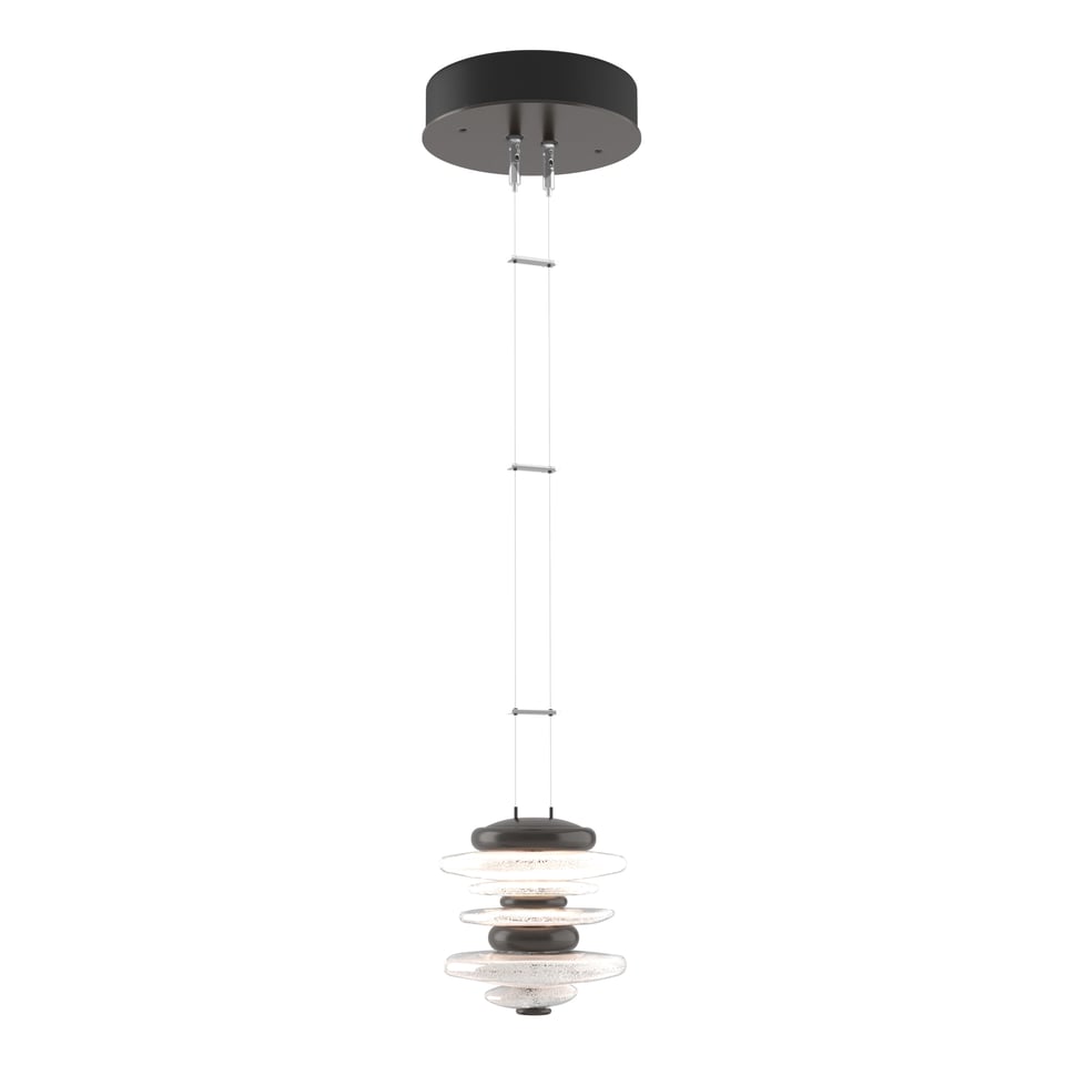 Hubbardton Forge Cairn Mini Pendant Light, 13W, 650 Lumens, Dimmable, UL Damp Rated, Various Finishes