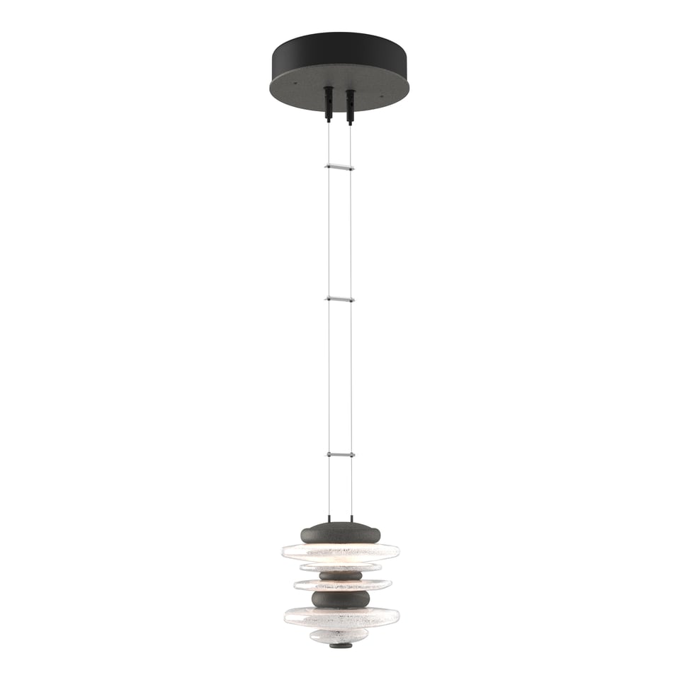 Hubbardton Forge Cairn Mini Pendant Light, 13W, 650 Lumens, Dimmable, UL Damp Rated, Various Finishes