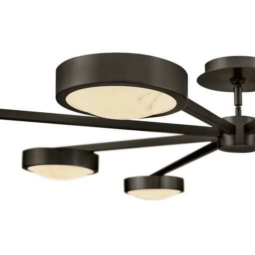 Cava Large Convertible Semi-Flush Mount Light Fixture by Fredrick Ramond - Cloudstone Shade, Dimmable LED