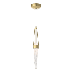 Icicle Mini Pendant Light by Hubbardton Forge 161041, Handcrafted Bubble Glass, Dimmable, Versatile Finish Options