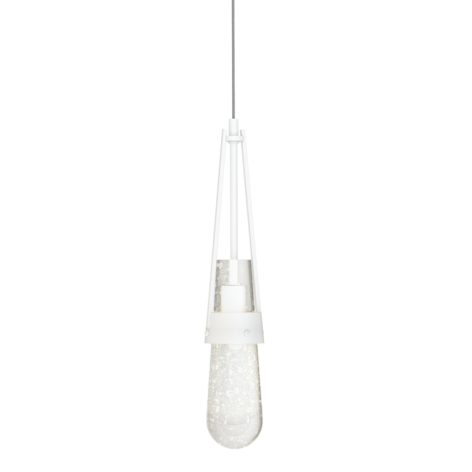 Link Blown Glass Low Voltage Mini Pendant Light by Hubbardton Forge, Custom Height, Dimmable 4W