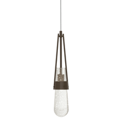 Link Blown Glass Low Voltage Mini Pendant Light by Hubbardton Forge, Custom Height, Dimmable 4W