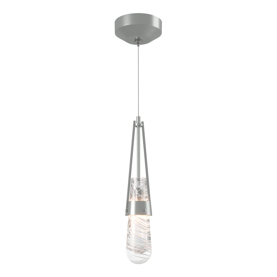 Link Blown Glass Low Voltage Mini Pendant Light by Hubbardton Forge, Custom Height, Dimmable 4W