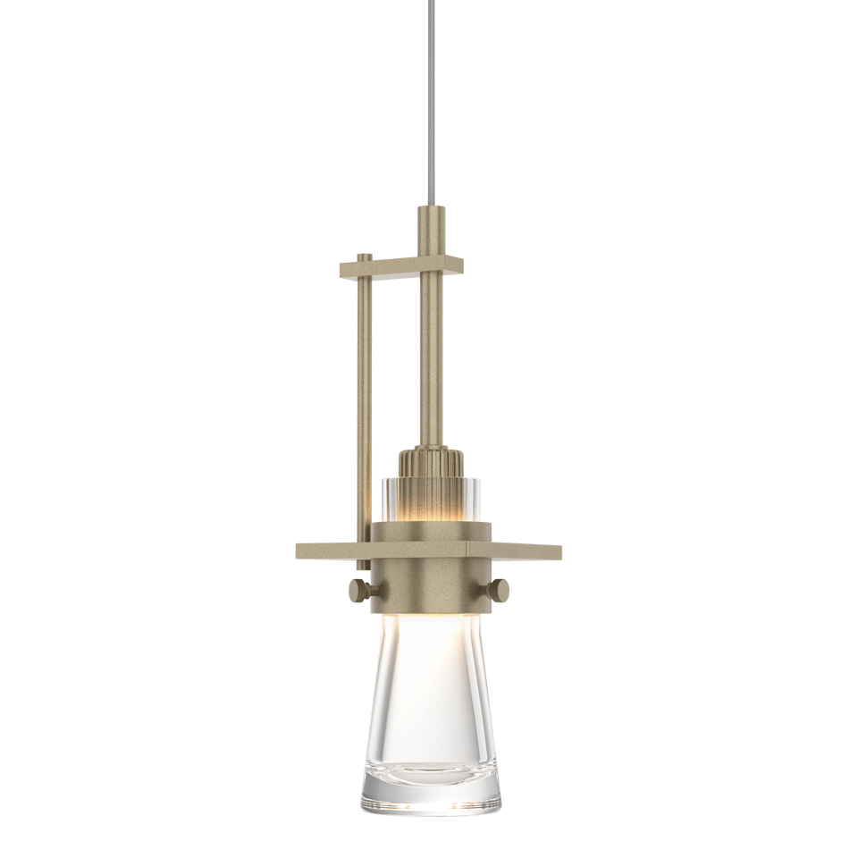 Hubbardton Forge Erlenmeyer 50W Low Voltage Mini Pendant Light - Clear Glass, Dimmable, Damp Rated