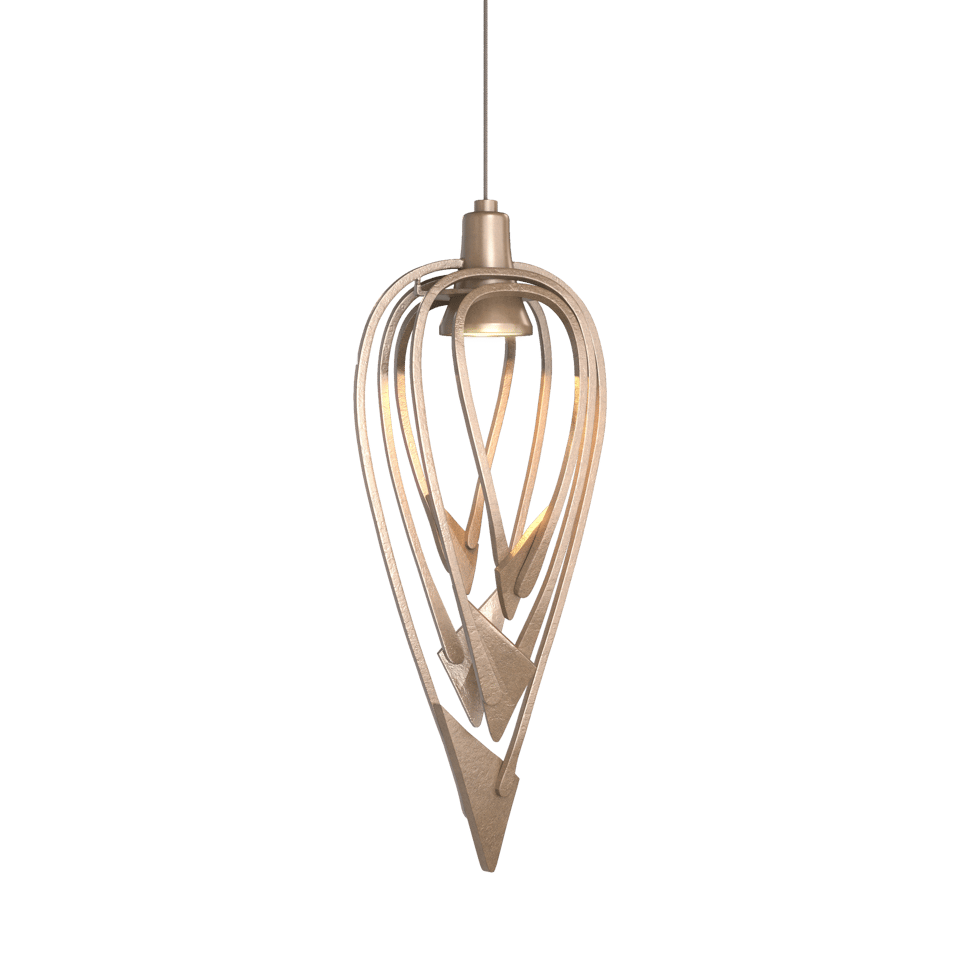 Hubbardton Forge Amulet 12V Low Voltage Mini Pendant Light - Handcrafted Steel, Dimmable, 18.2”H