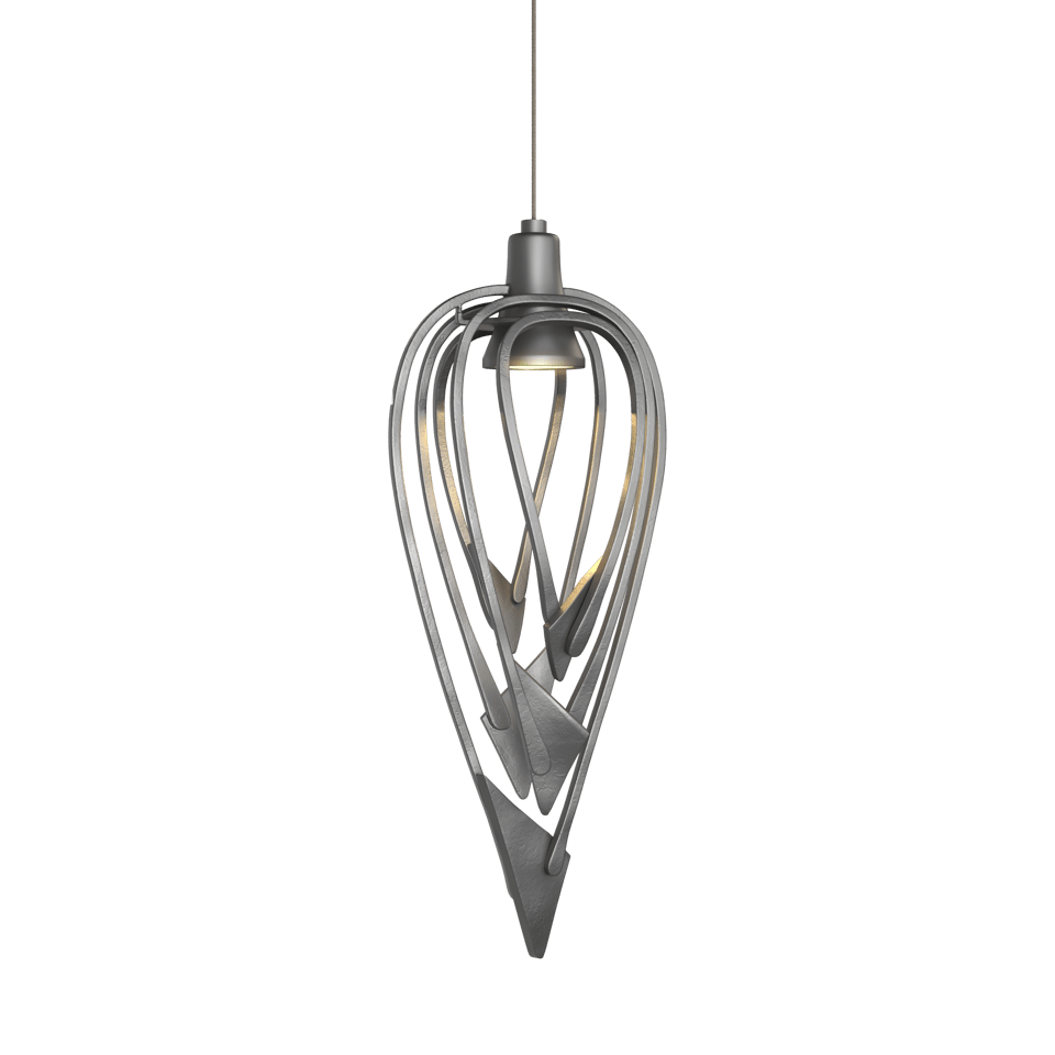 Hubbardton Forge Amulet 12V Low Voltage Mini Pendant Light - Handcrafted Steel, Dimmable, 18.2”H