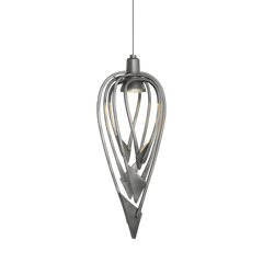 Hubbardton Forge Amulet 12V Low Voltage Mini Pendant Light - Handcrafted Steel, Dimmable, 18.2”H