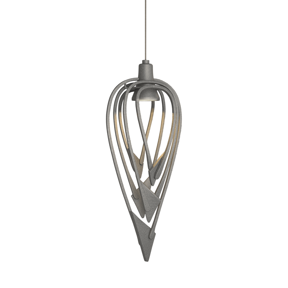 Hubbardton Forge Amulet 12V Low Voltage Mini Pendant Light - Handcrafted Steel, Dimmable, 18.2”H