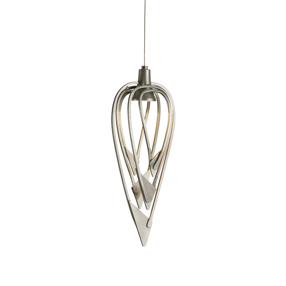 Hubbardton Forge Amulet 12V Low Voltage Mini Pendant Light - Handcrafted Steel, Dimmable, 18.2”H