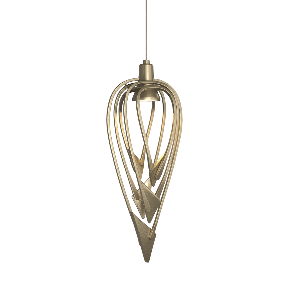 Hubbardton Forge Amulet 12V Low Voltage Mini Pendant Light - Handcrafted Steel, Dimmable, 18.2”H