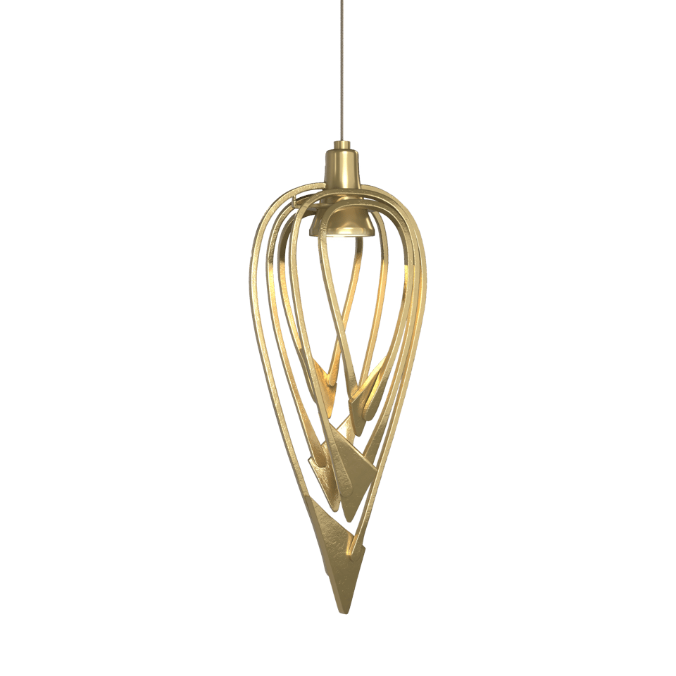 Hubbardton Forge Amulet 12V Low Voltage Mini Pendant Light - Handcrafted Steel, Dimmable, 18.2”H