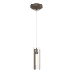 Hubbardton Forge Exos Glass Low Voltage Mini Pendant Light - Custom Height, Dimmable, Opal/Clear Shade