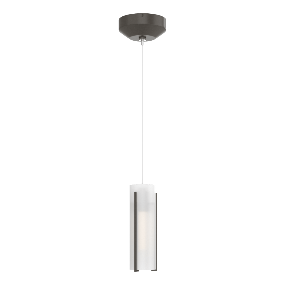 Hubbardton Forge Exos Glass Low Voltage Mini Pendant Light - Custom Height, Dimmable, Opal/Clear Shade