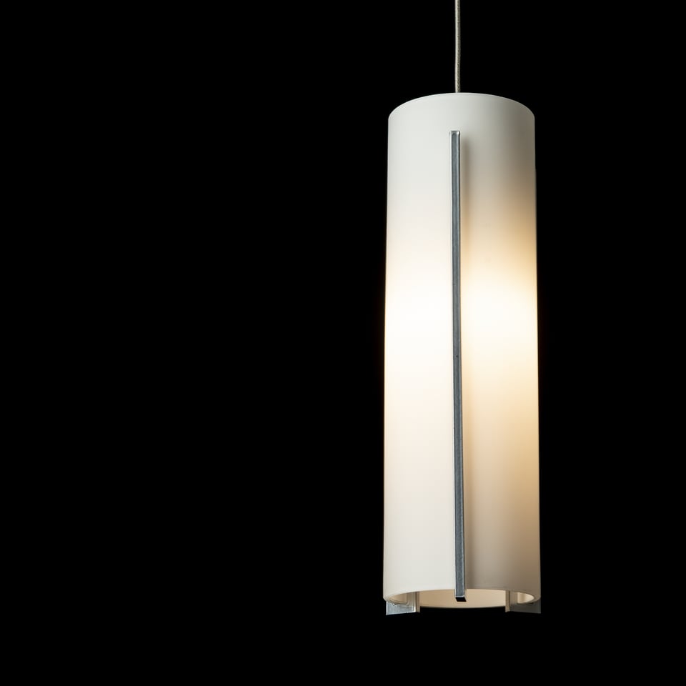 Hubbardton Forge Exos Glass Low Voltage Mini Pendant Light - Custom Height, Dimmable, Opal/Clear Shade