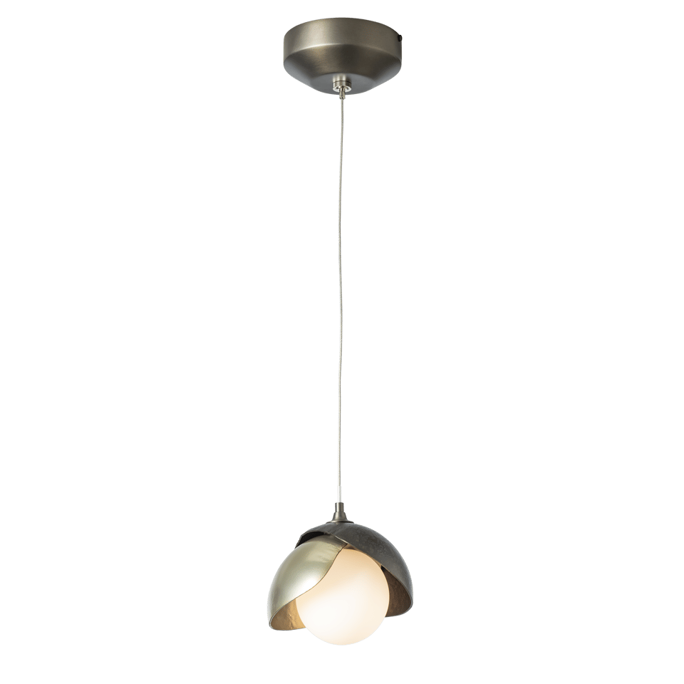 Brooklyn Double Shade Low Voltage Mini Pendant Light by Hubbardton Forge, Dimmable, Opal Glass, 6.4" High