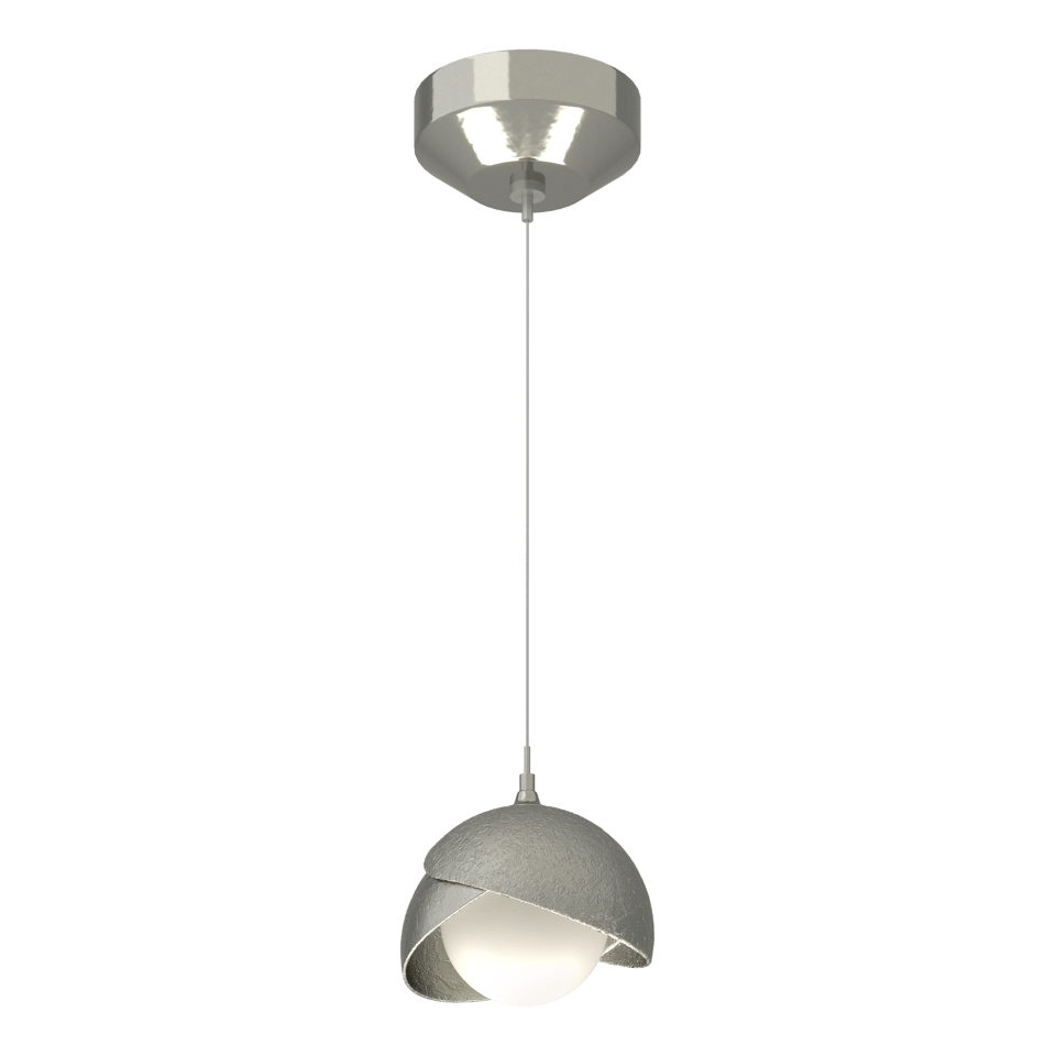 Brooklyn Double Shade Low Voltage Mini Pendant Light by Hubbardton Forge, Dimmable, Opal Glass, 6.4" High