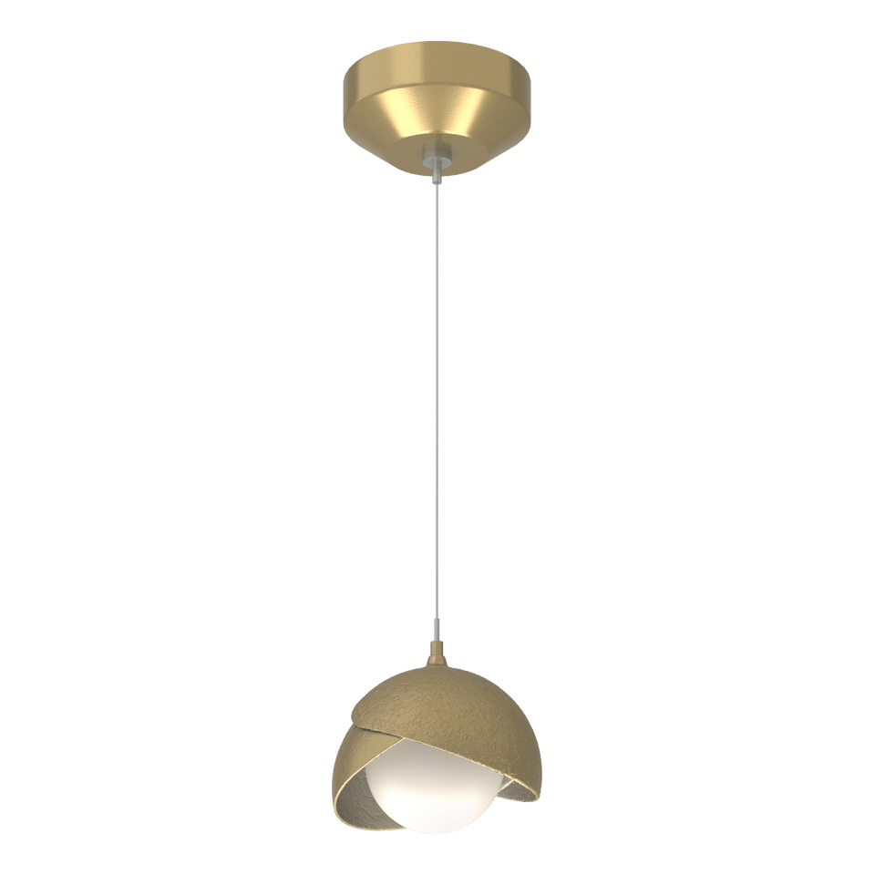 Brooklyn Double Shade Low Voltage Mini Pendant Light by Hubbardton Forge, Dimmable, Opal Glass, 6.4" High