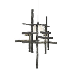 Tura Frosted Glass Low Voltage Mini Pendant Light by Hubbardton Forge with Adjustable Height, Dimmable