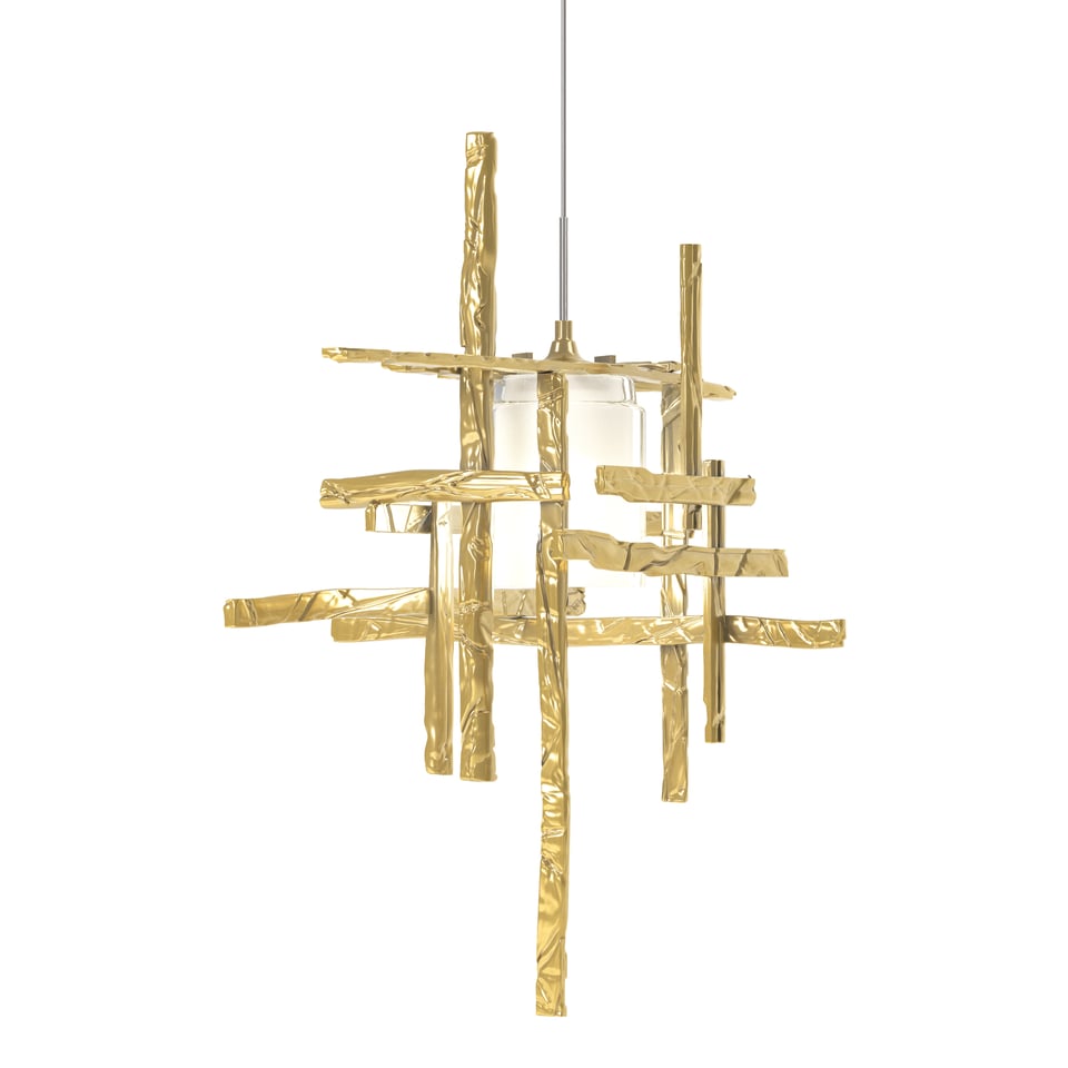 Tura Frosted Glass Low Voltage Mini Pendant Light by Hubbardton Forge with Adjustable Height, Dimmable