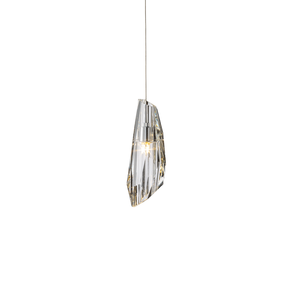 Luma Mini Pendant Light by Hubbardton Forge - Dimmable, Faceted Crystal, Adjustable Height, Energy Efficient