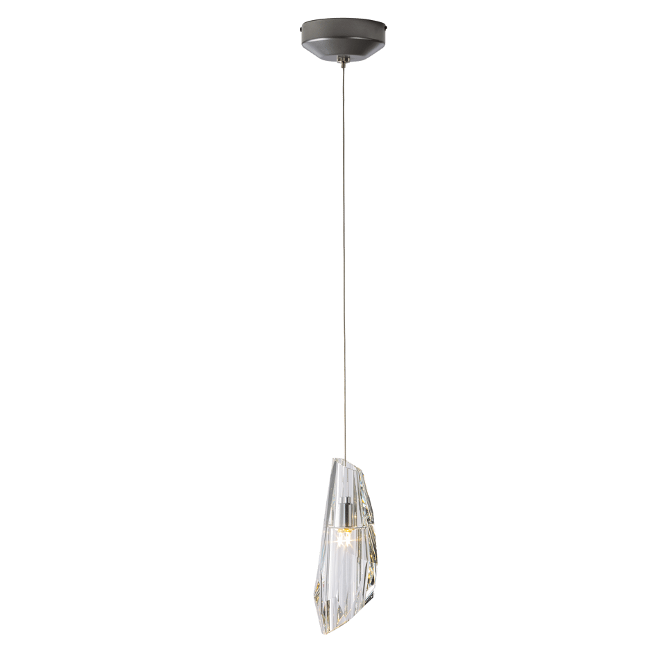 Luma Mini Pendant Light by Hubbardton Forge - Dimmable, Faceted Crystal, Adjustable Height, Energy Efficient