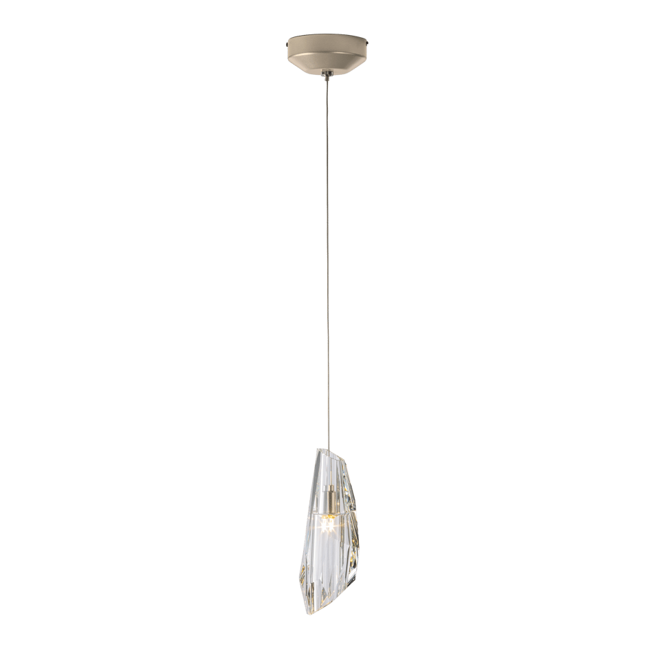 Luma Mini Pendant Light by Hubbardton Forge - Dimmable, Faceted Crystal, Adjustable Height, Energy Efficient