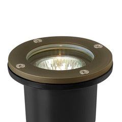 Hardy Island 8W Flat Top Well Light by Hinkley Lighting - Durable Matte Bronze with Clear Glass Shade