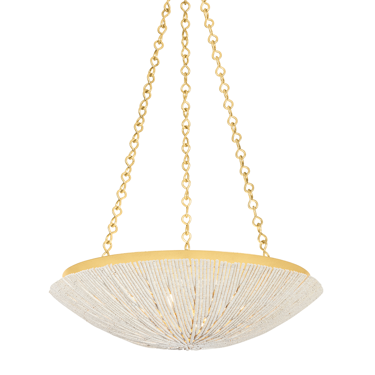 Hudson Valley Lighting Summerside Pendant 1704-VGL Vintage Gold Leaf Coco Shell Design