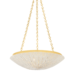 Hudson Valley Lighting Summerside Pendant 1704-VGL Vintage Gold Leaf Coco Shell Design