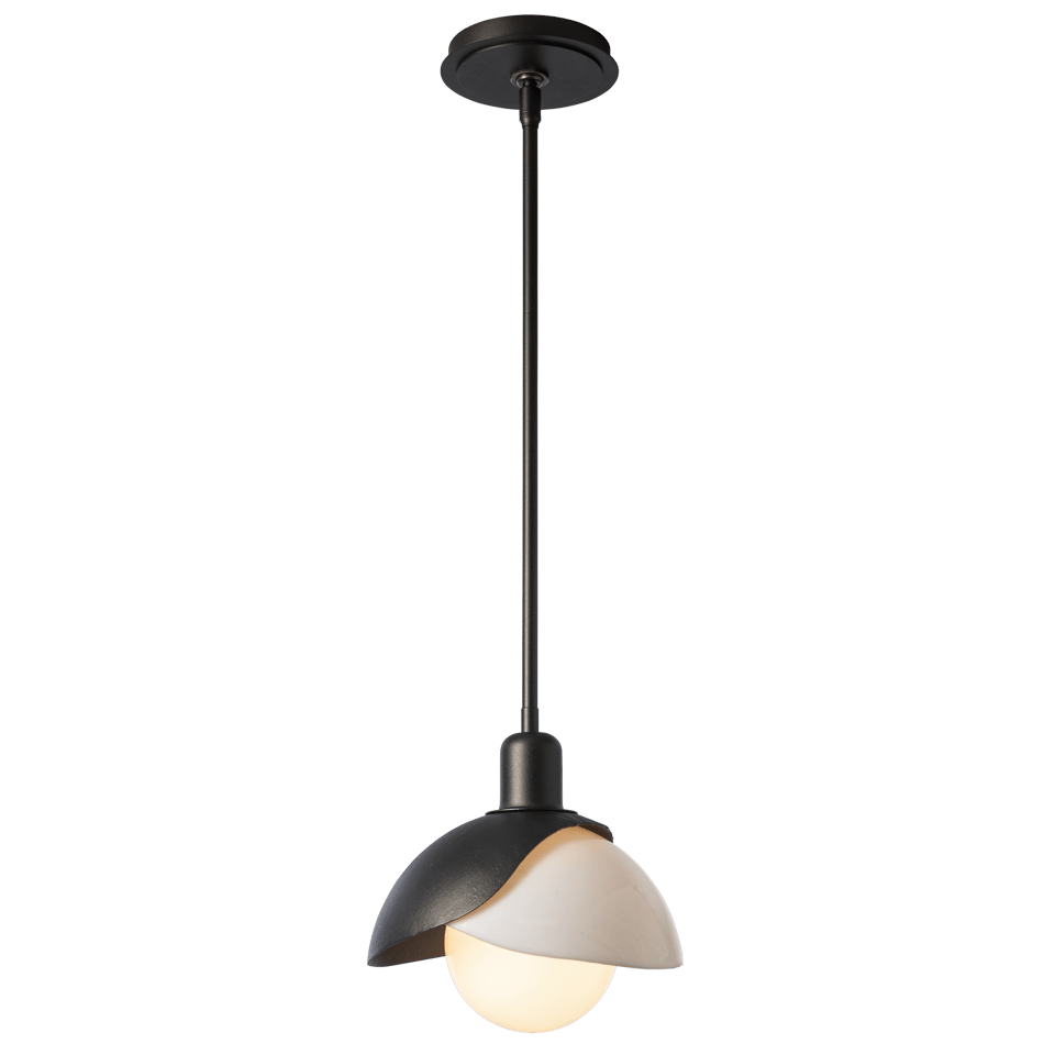 Hubbardton Forge Brooklyn 2-Shade Art Glass Mini Pendant Light, Adjustable Height, UL Damp Rated