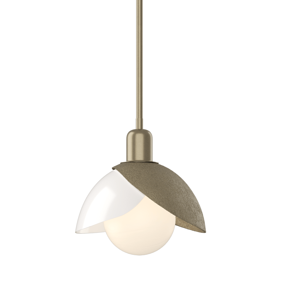 Hubbardton Forge Brooklyn 2-Shade Art Glass Mini Pendant Light, Adjustable Height, UL Damp Rated