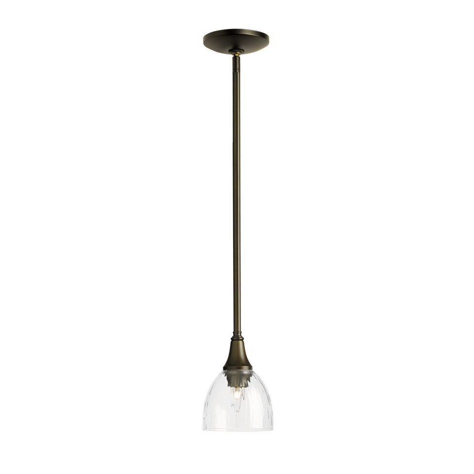 Hubbardton Forge Trumpet Mini Pendant Light, Dimmable, Opal & Water Glass, E26 Base, Modern Elegance