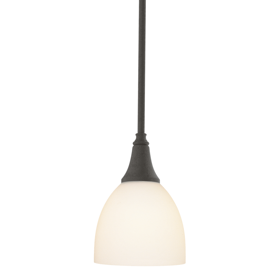 Hubbardton Forge Trumpet Mini Pendant Light, Dimmable, Opal & Water Glass, E26 Base, Modern Elegance