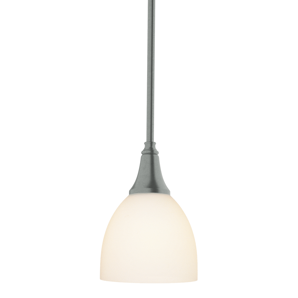 Hubbardton Forge Trumpet Mini Pendant Light, Dimmable, Opal & Water Glass, E26 Base, Modern Elegance