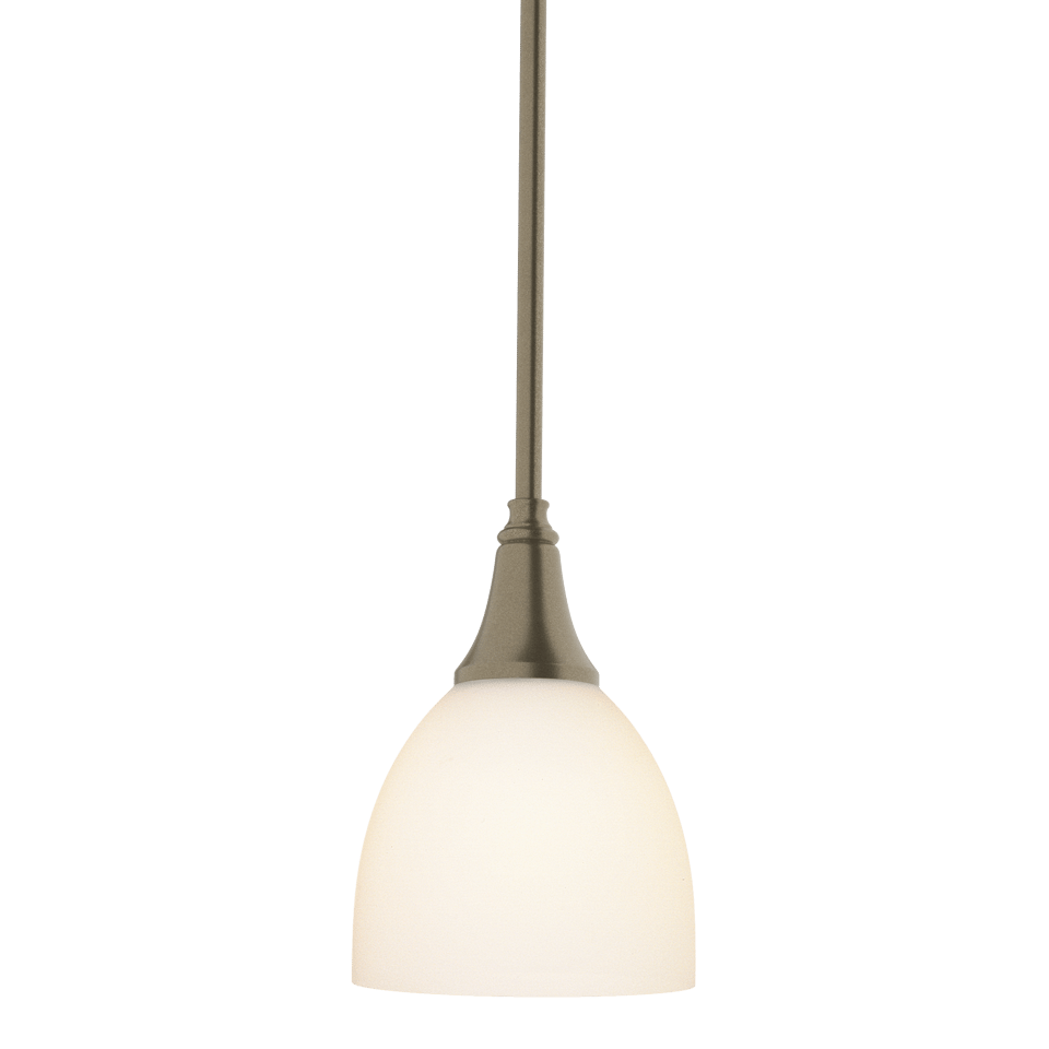 Hubbardton Forge Trumpet Mini Pendant Light, Dimmable, Opal & Water Glass, E26 Base, Modern Elegance