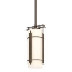 Paralline Mini Pendant Light by Hubbardton Forge, Dimmable, Opal Glass, Modern Design, UL Damp Rated