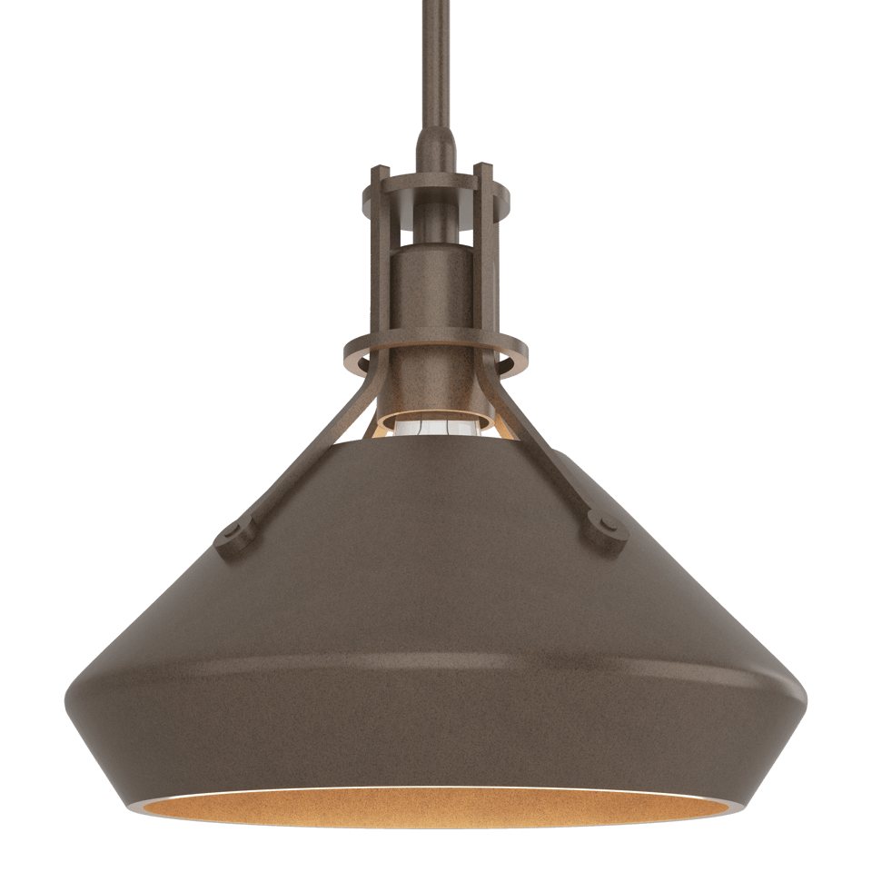 Henry Mini Pendant Light With Chamfer Shade, 100W, Customizable Height, 2-Toned Finish